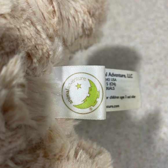 Animal Adventure Puppy Dog Plush 9” Beige & Brown Red Scarf Stuffed Animal Toys - Picture 4 of 6